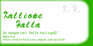 kalliope halla business card
